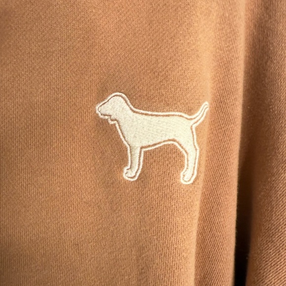 Victorias Secret Pink Hoodie Brown Full Zip Dog Embroidered Logo Size XXL - Picture 4 of 8